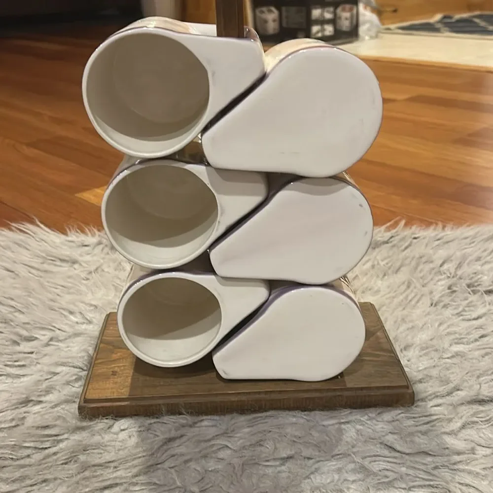 Rob TPs buffalo‎ print set of 6 coffee cups with holder
